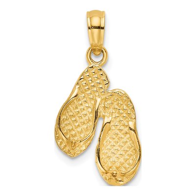 14K Yellow Gold Ocean City Flip-Flop Charm