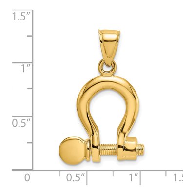 14K Yellow Gold 3-D Shackle Link Charm – view 4