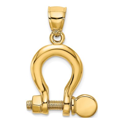 14K Yellow Gold 3-D Shackle Link Charm – view 5