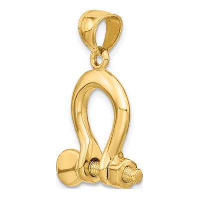 14K Yellow Gold 3-D Shackle Link Charm – view 6