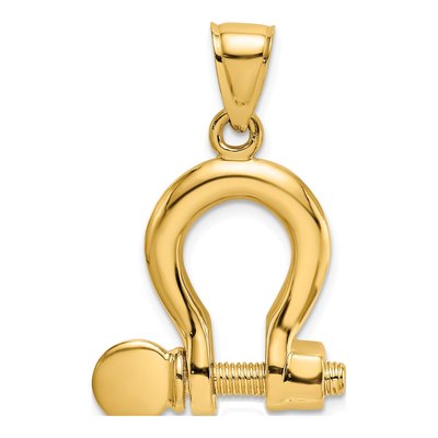 14K Yellow Gold 3-D Shackle Link Charm