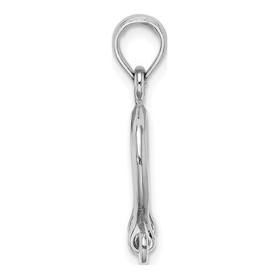 14K White Gold 3D Shackle Pendant – view 3