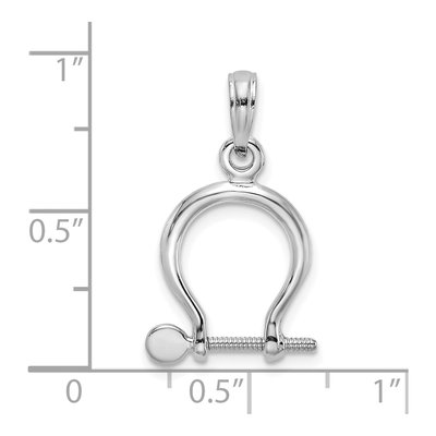 14K White Gold 3D Shackle Pendant – view 4