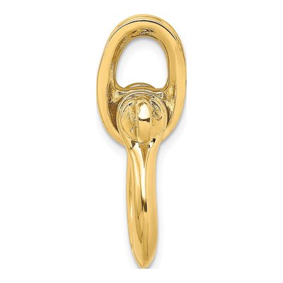 14K Yellow Gold 3-D Shackle Link Pulley Bail Charm – view 3