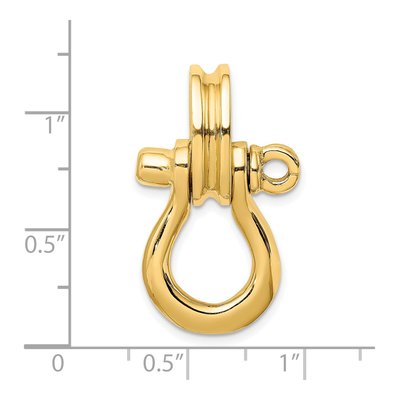 14K Yellow Gold 3-D Shackle Link Pulley Bail Charm – view 4
