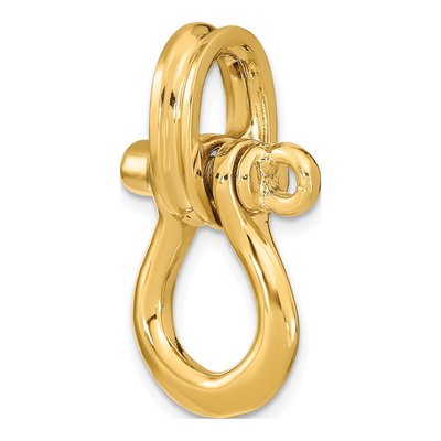 14K Yellow Gold 3-D Shackle Link Pulley Bail Charm – view 6