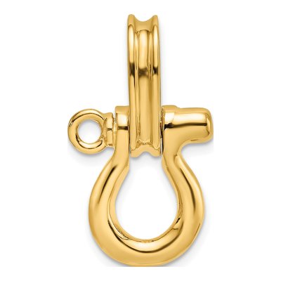 14K Yellow Gold 3-D Medium Shackle Link Charm
