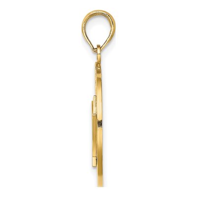14K Yellow Gold Barbados Trident Circle Charm – view 3
