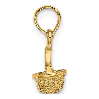 14K Yellow Gold 3-D Mini Basket Charm – view 3