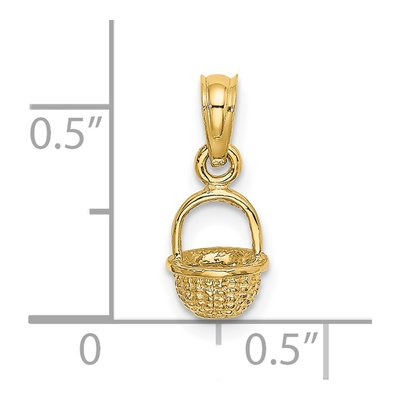 14K Yellow Gold 3-D Mini Basket Charm – view 4