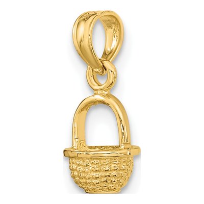 14K Yellow Gold 3-D Mini Basket Charm – view 6