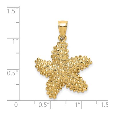 14K Yellow Gold Textured Starfish Pendant – view 4