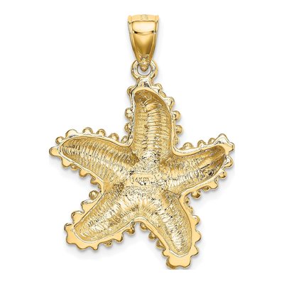 14K Yellow Gold Textured Starfish Pendant – view 5