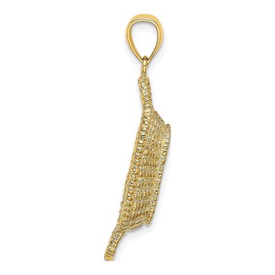 14K Yellow Gold 3D Basket Pendant – view 3
