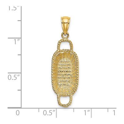 14K Yellow Gold 3D Basket Pendant – view 4