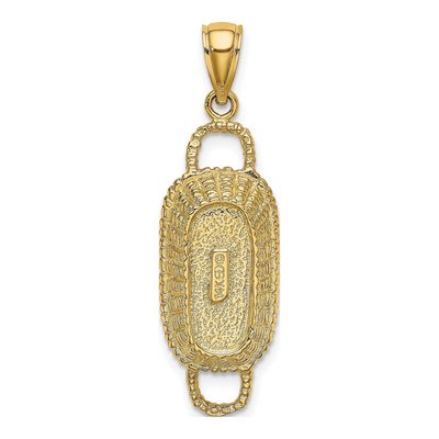 14K Yellow Gold 3D Basket Pendant – view 5