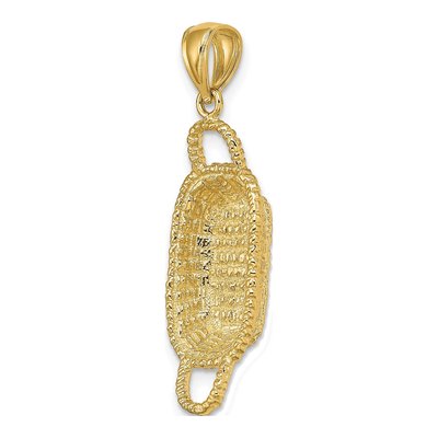 14K Yellow Gold 3D Basket Pendant – view 6