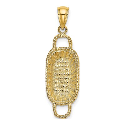 14K Yellow Gold 3D Basket Pendant
