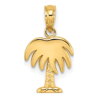 14K Yellow Gold Charleston Palm Tree Charm