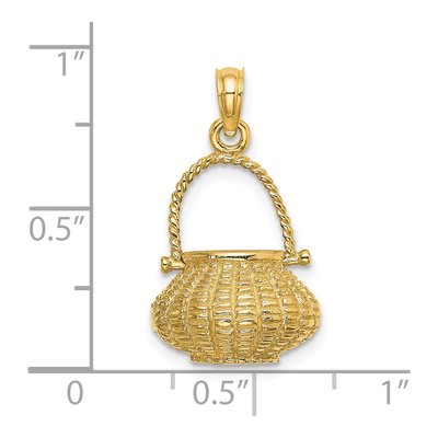 14K Yellow Gold 3-D Flower Basket Charm – view 4