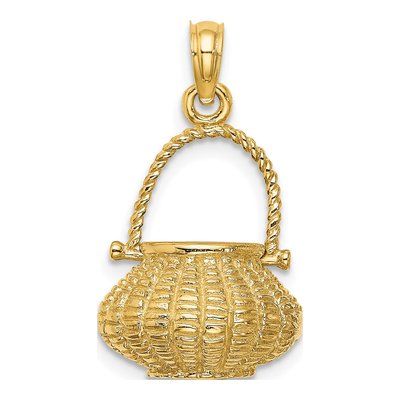 14K Yellow Gold 3-D Flower Basket Charm – view 5
