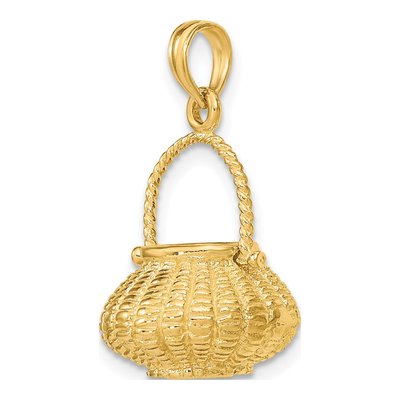 14K Yellow Gold 3-D Flower Basket Charm – view 6