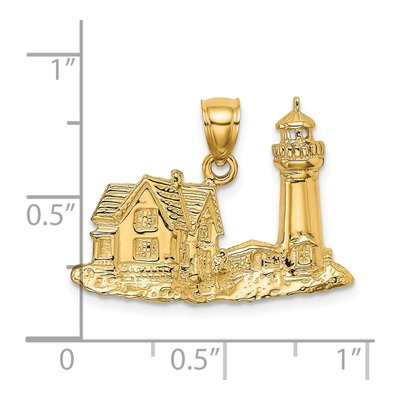 14K Yellow Gold Nubble Lighthouse Charm – view 4