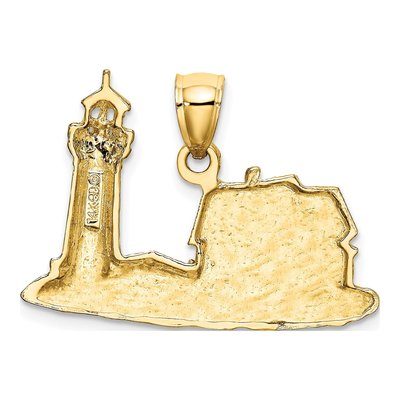 14K Yellow Gold Nubble Lighthouse Charm – view 5