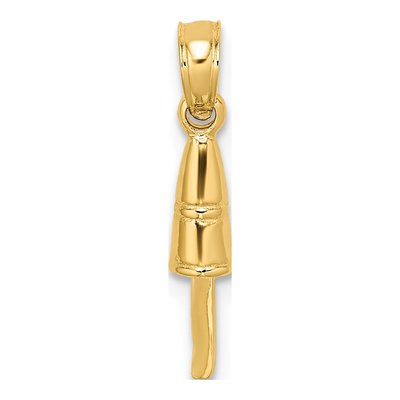 14K Yellow Gold 3D Buoy Pendant