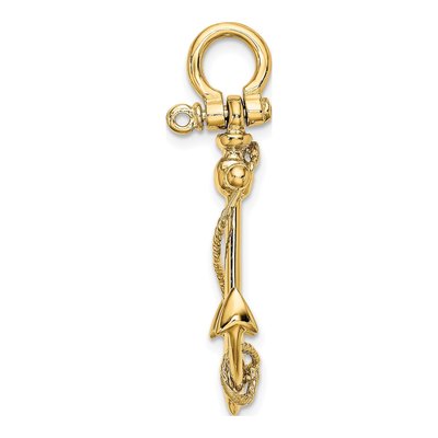 14K Yellow Gold 3-D Anchor Charm – view 3