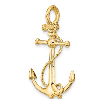 14K Yellow Gold 3-D Anchor Charm – view 6