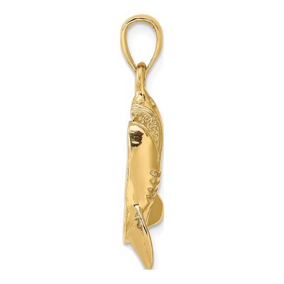 14K Yellow Gold Fighting Shark Pendant – view 3