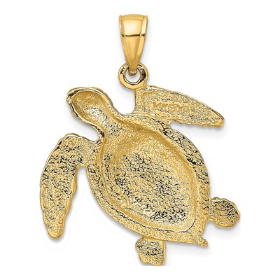 14K Yellow Gold Sea Turtle Pendant – view 5