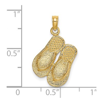 14K Yellow Gold Double Flip-Flop Charm – view 4