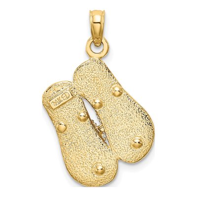 14K Yellow Gold Double Flip-Flop Charm – view 5
