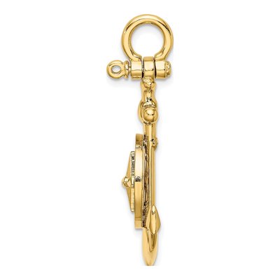 14K Yellow Gold Anchor Compass Pendant – view 3