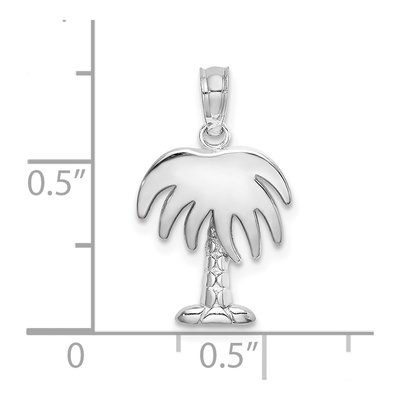 14K White Gold Palm Tree Pendant – view 4