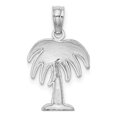 14K White Gold Palm Tree Pendant – view 5