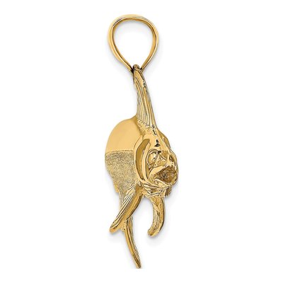 14K Yellow Gold 3-D Swordfish Pendant – view 3