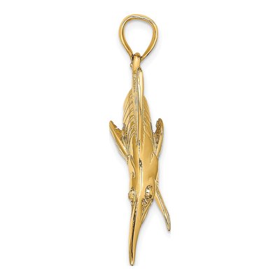 14K Yellow Gold 3-D Marlin Pendant – view 3