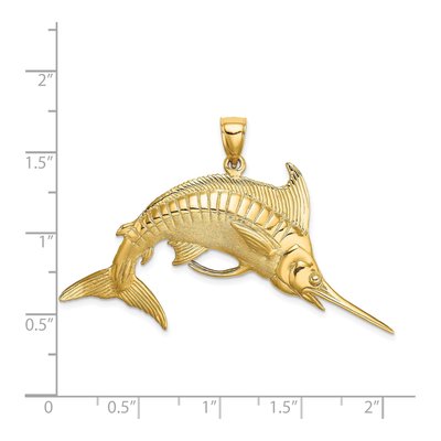 14K Yellow Gold 3-D Marlin Pendant – view 4