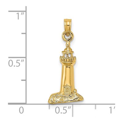 14K Yellow Gold Lighthouse Pendant – view 4