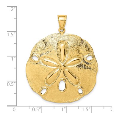 14K Yellow Gold Large Sand Dollar Pendant – view 4