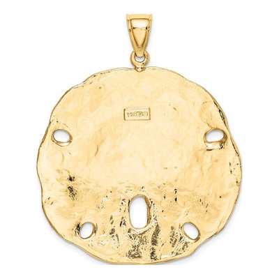 14K Yellow Gold Large Sand Dollar Pendant – view 5