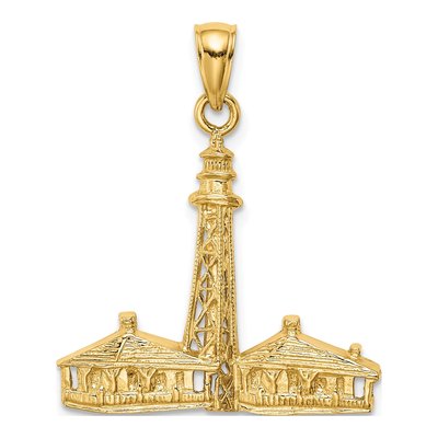 14K Yellow Gold Sanibel Lighthouse Charm