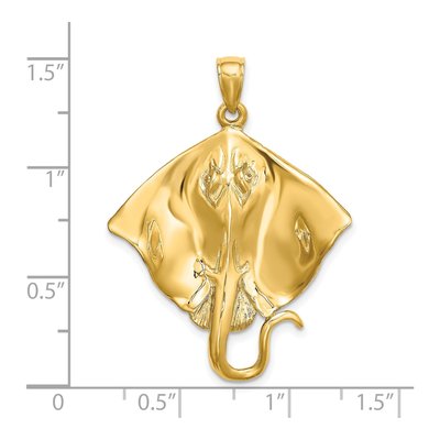 14K Yellow Gold Large Stingray Pendant – view 4