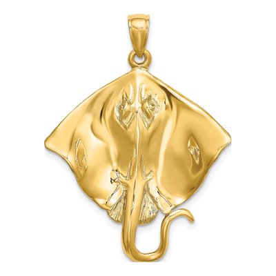 14K Yellow Gold Large Stingray Pendant
