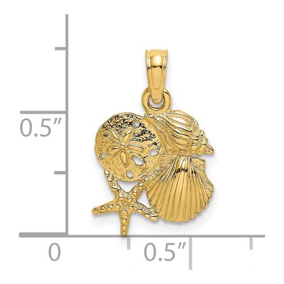14K Yellow Gold Four Shell Cluster Pendant – view 4
