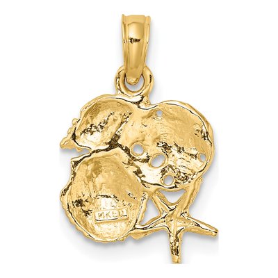 14K Yellow Gold Four Shell Cluster Pendant – view 5