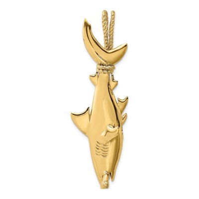 14K Yellow Gold 3-D Hammerhead Shark Charm – view 3